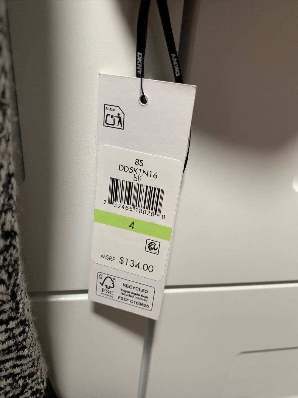 Dkny Black & White Textured Tweed Pocket Dress - Picture 4 of 10